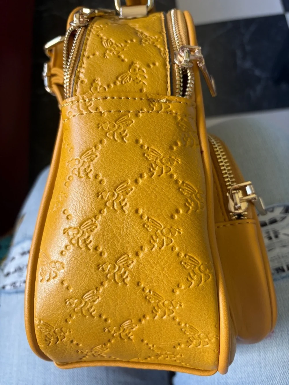 Diophy Queen Bee Mini Backpack,‎ mustard yellow, EUC, 10”x8”x5”